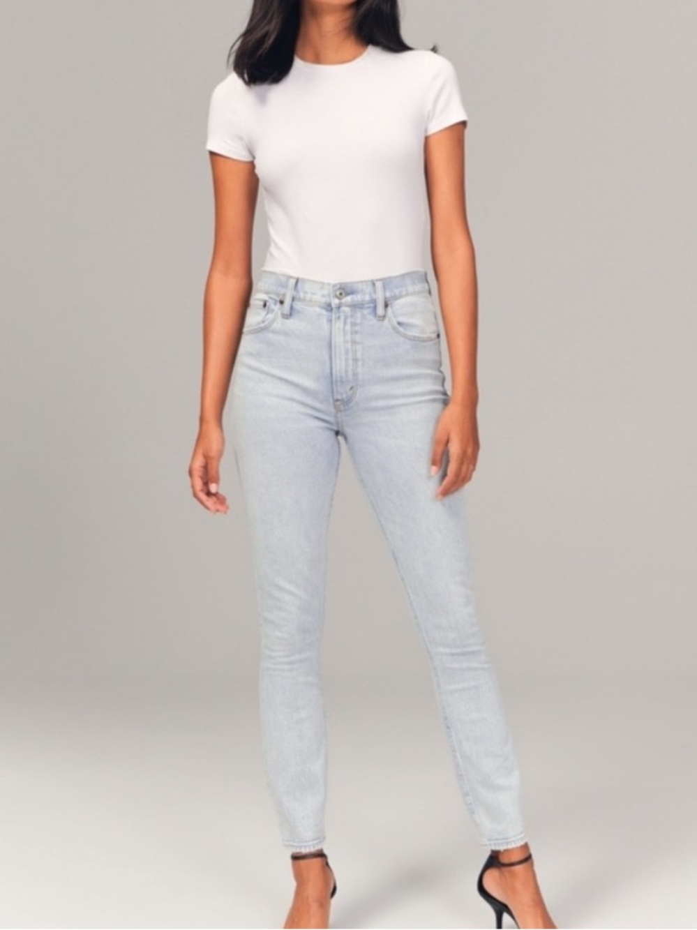 Abercrombie Light Blue High-Rise Skinny Jeans!